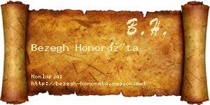 Bezegh Honoráta névjegykártya